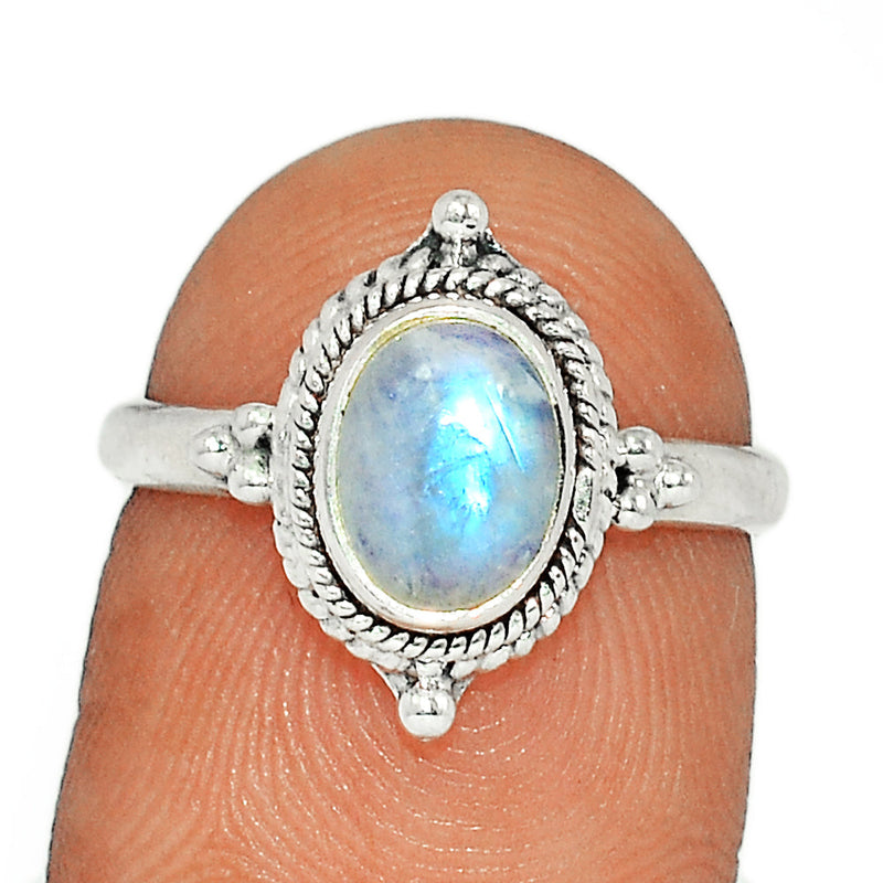 Small Filigree - Blue Fire Moonstone Ring - BFMR3665