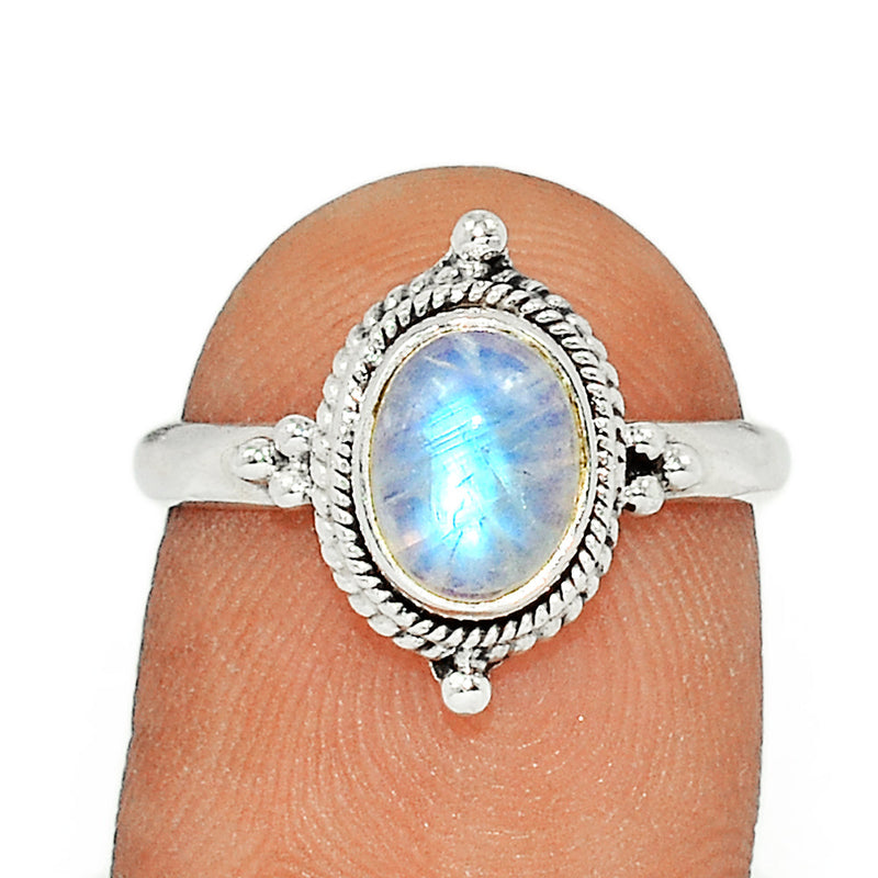 Small Filigree - Blue Fire Moonstone Ring - BFMR3671
