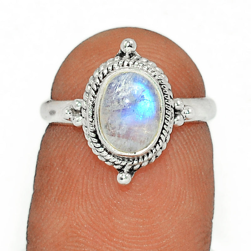 Small Filigree - Blue Fire Moonstone Ring - BFMR3689
