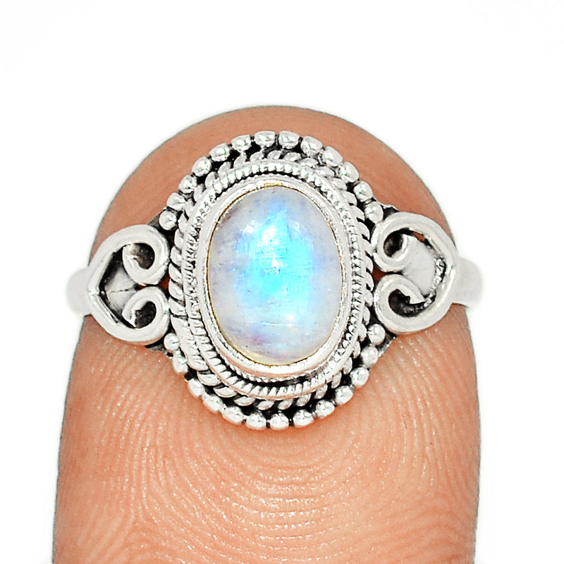 Small Filigree - Blue Fire Moonstone Ring - BFMR3706