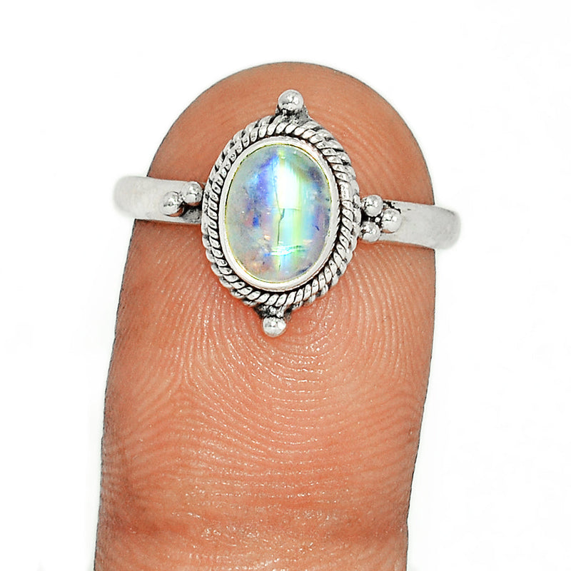 Small Filigree - Blue Fire Moonstone Ring - BFMR3708