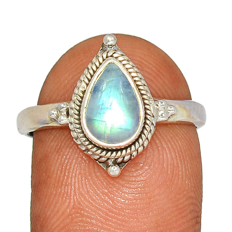 Small Filigree - Blue Fire Moonstone Ring - BFMR3814