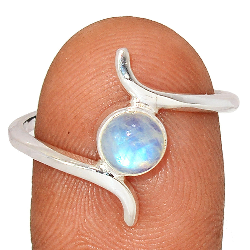 Small Plain - Blue Fire Moonstone Ring - BFMR4192