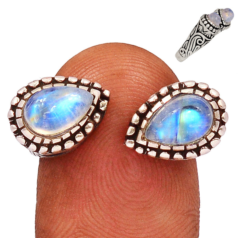 Blue Fire Moonstone Ring - BFMR4366