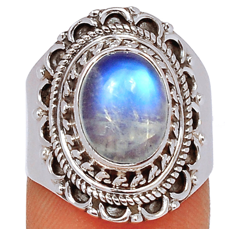 Fine Filigree - Blue Fire Moonstone Ring - BFMR724