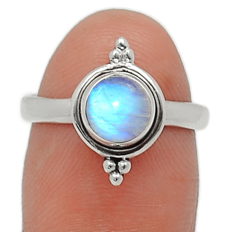 Small Plain - Blue Fire Moonstone Ring - BFMR786