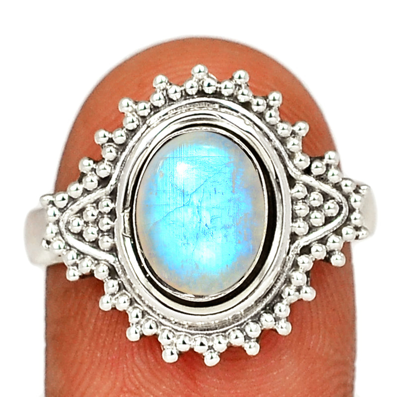 Fine Filigree - Blue Fire Moonstone Ring - BFMR856