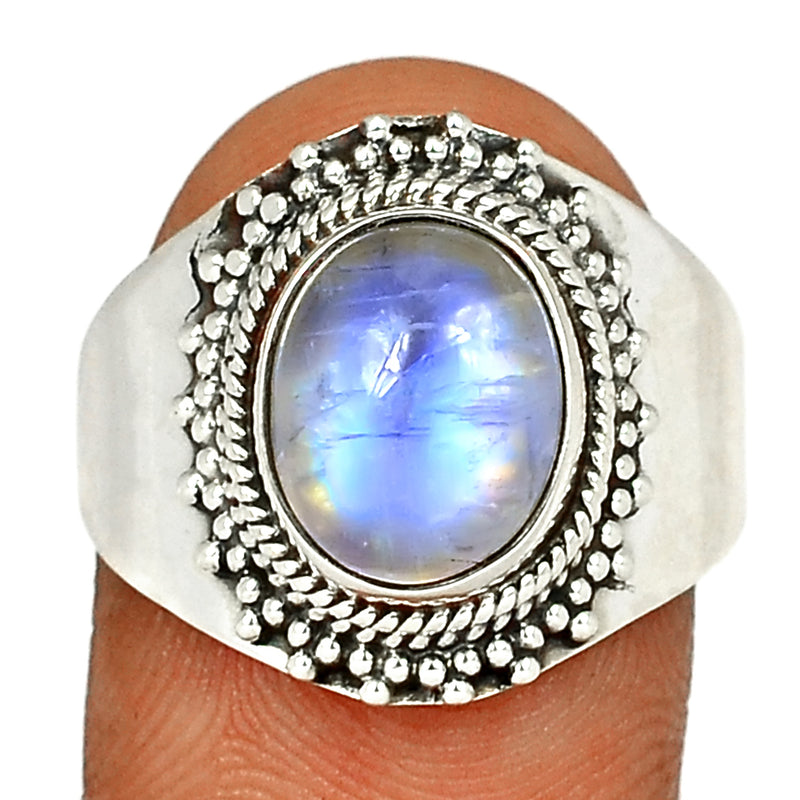 Fine Filigree - Blue Fire Moonstone Ring - BFMR860