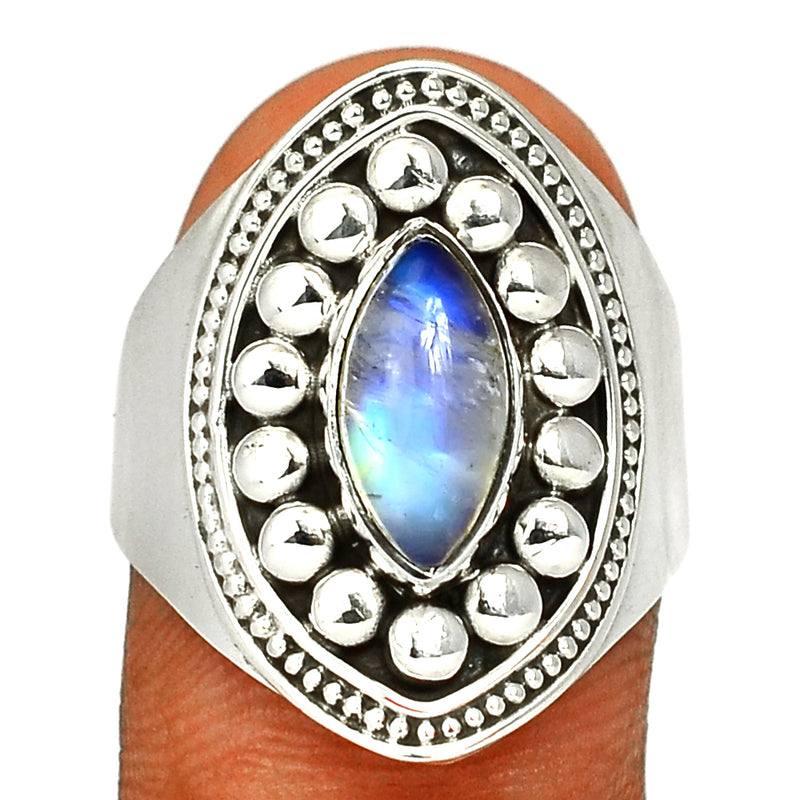 Fine Filigree - Blue Fire Moonstone Ring - BFMR891