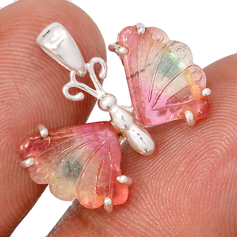 0.7" Claw - Butterfly Tourmaline Pendants - BFTP240