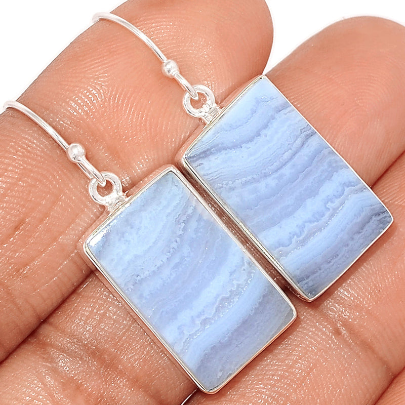 1.6" Blue Lace Agate Earrings - BLAE846