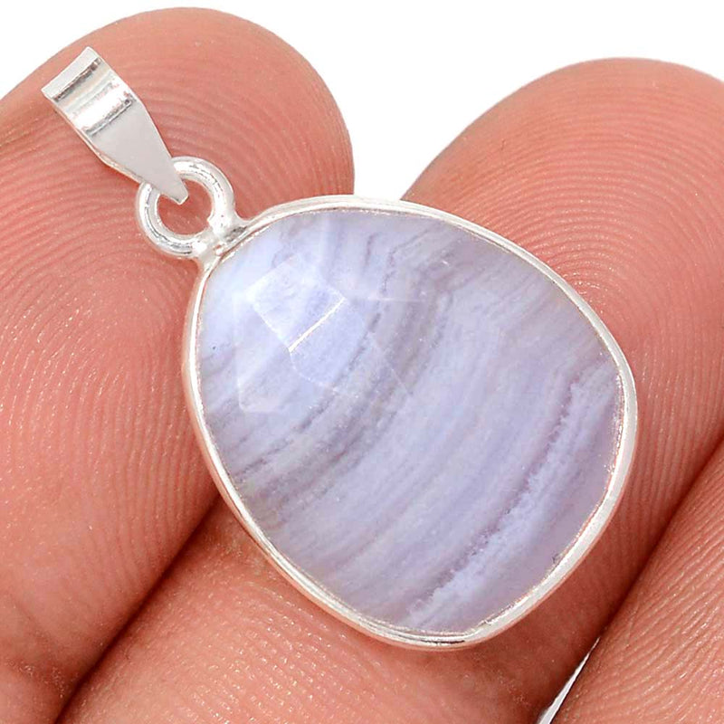 1" Blue Lace Agate Faceted Pendants - BLFP10