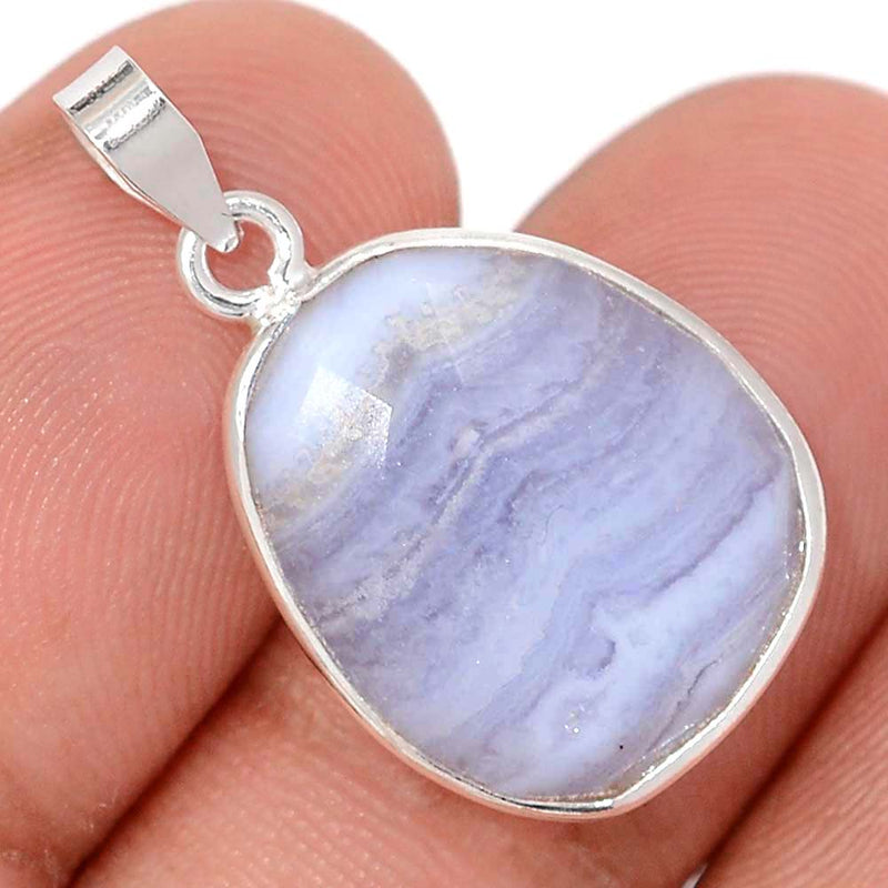 1" Blue Lace Agate Faceted Pendants - BLFP1