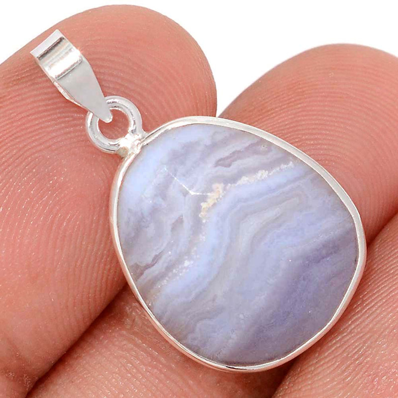 1" Blue Lace Agate Faceted Pendants - BLFP4