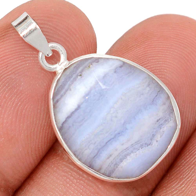 1" Blue Lace Agate Faceted Pendants - BLFP8