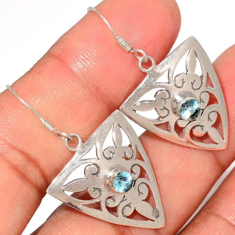 1.5" Blue Topaz Earrings - BLTE1070