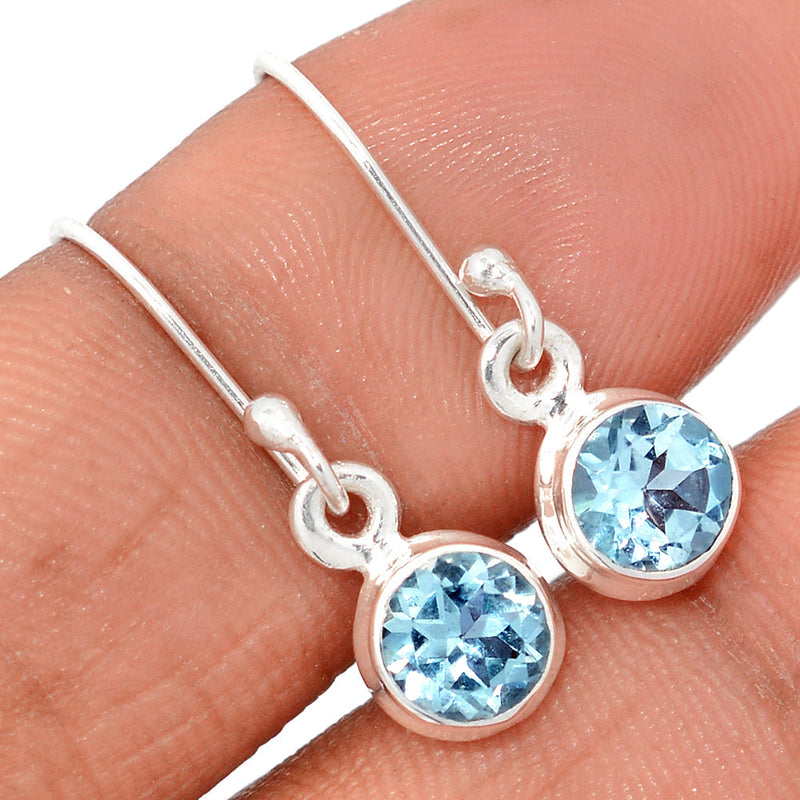 1" Blue Topaz Earrings - BLTE1489
