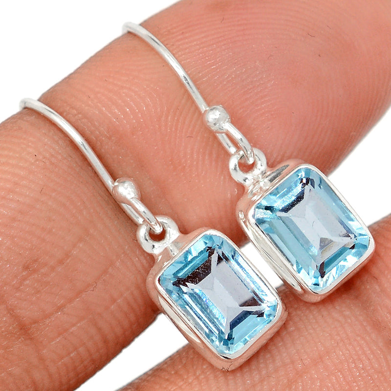 1" Blue Topaz Earrings - BLTE1496