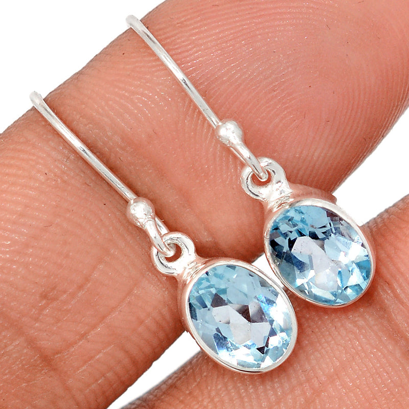 1" Blue Topaz Earrings - BLTE1498