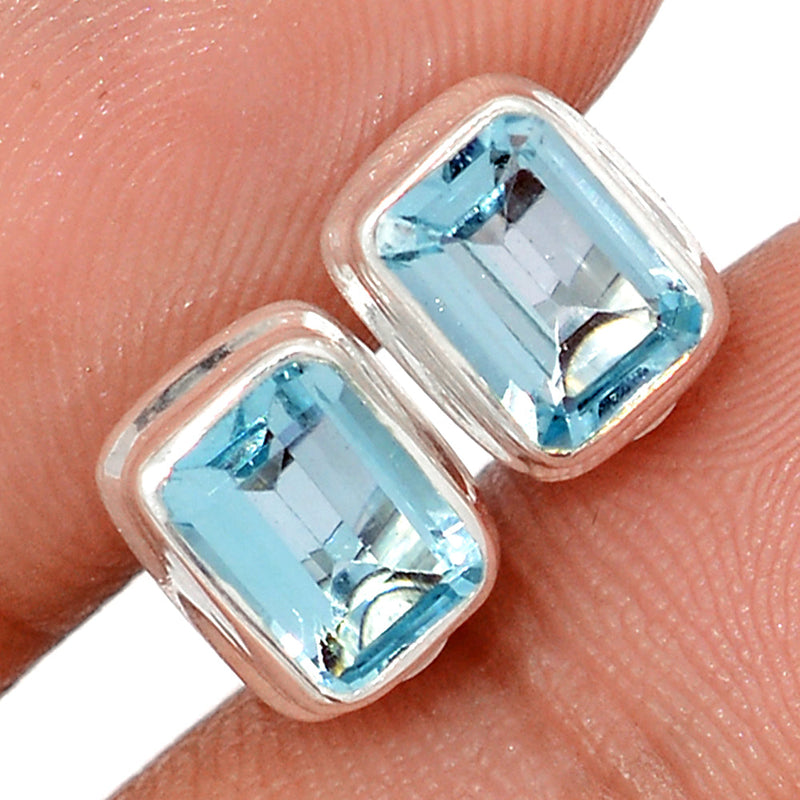 Blue Topaz Studs - BLTS614