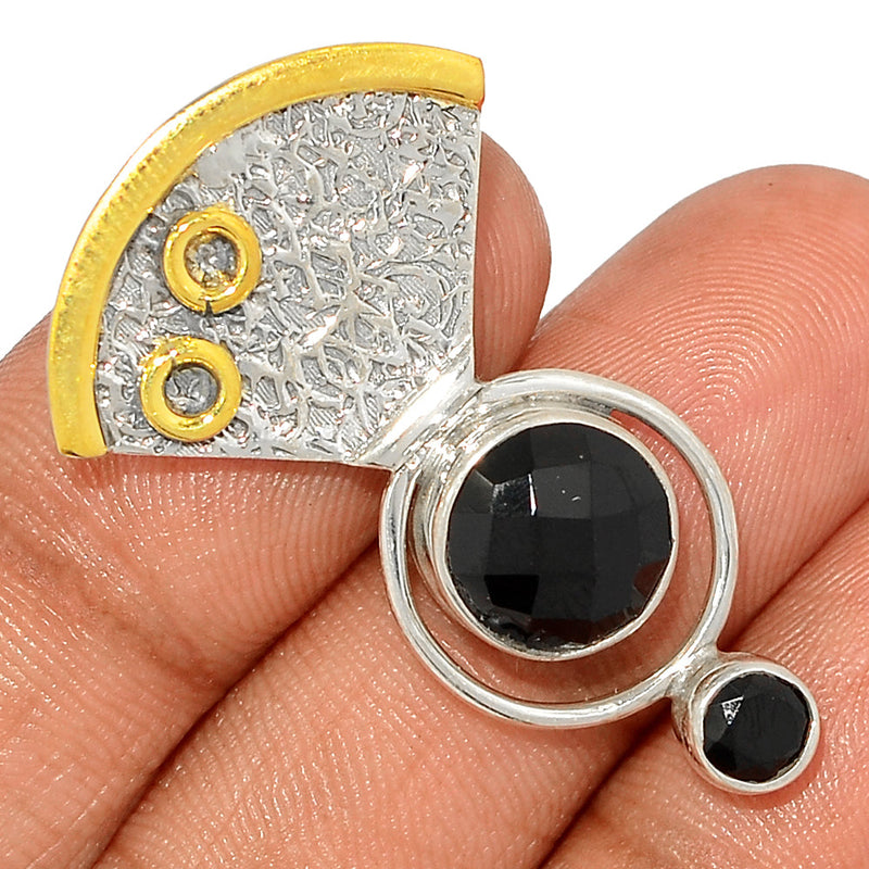 1.5" Black Onyx Faceted Pendants - BOFP1235