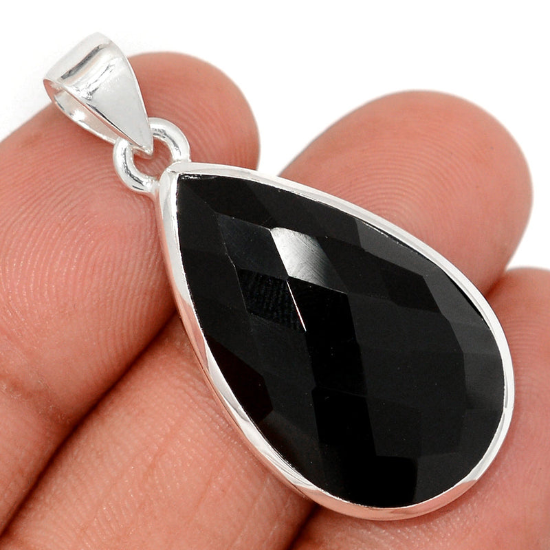 1.6" Black Onyx Faceted Pendants - BOFP1237