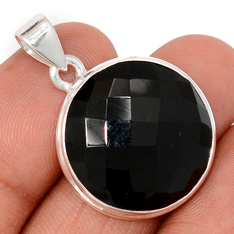 1.3" Black Onyx Faceted Pendants - BOFP1238