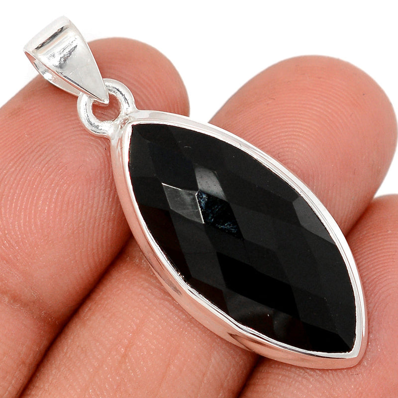 1.6" Black Onyx Faceted Pendants - BOFP1240