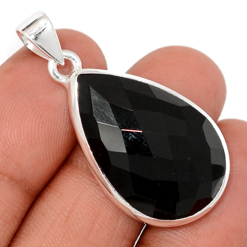 1.6" Black Onyx Faceted Pendants - BOFP1242