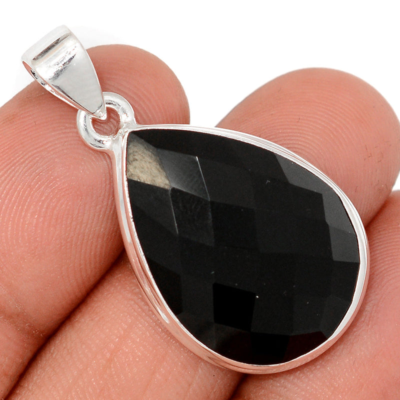 1.5" Black Onyx Faceted Pendants - BOFP1243