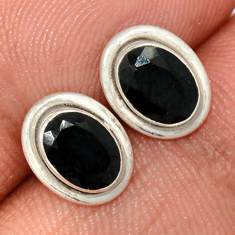 Black Onyx Faceted Studs - BOFS323