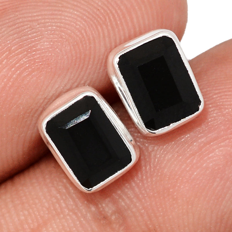 Black Onyx Faceted Studs - BOFS324
