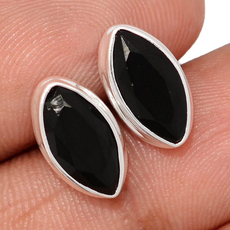 Black Onyx Faceted Studs - BOFS325