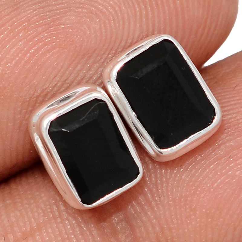 Black Onyx Faceted Studs - BOFS327