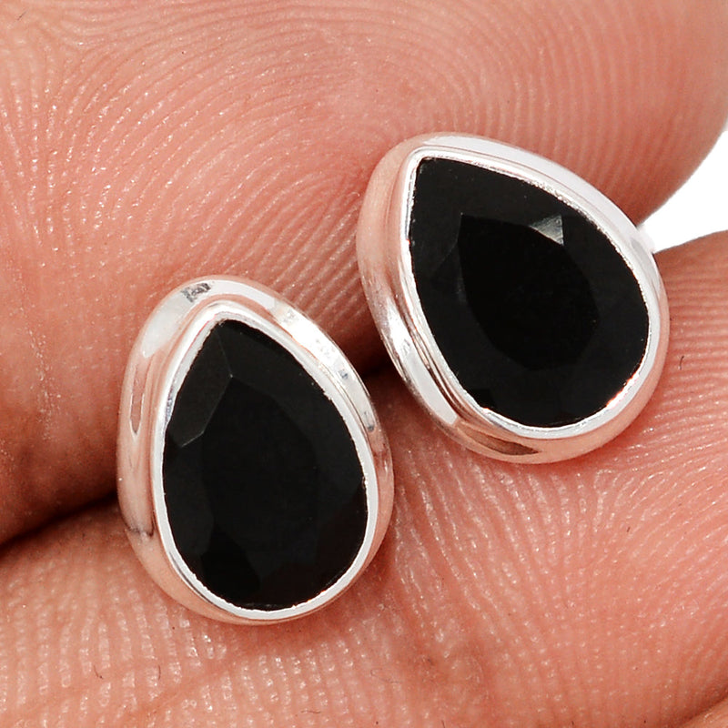 Black Onyx Faceted Studs - BOFS328