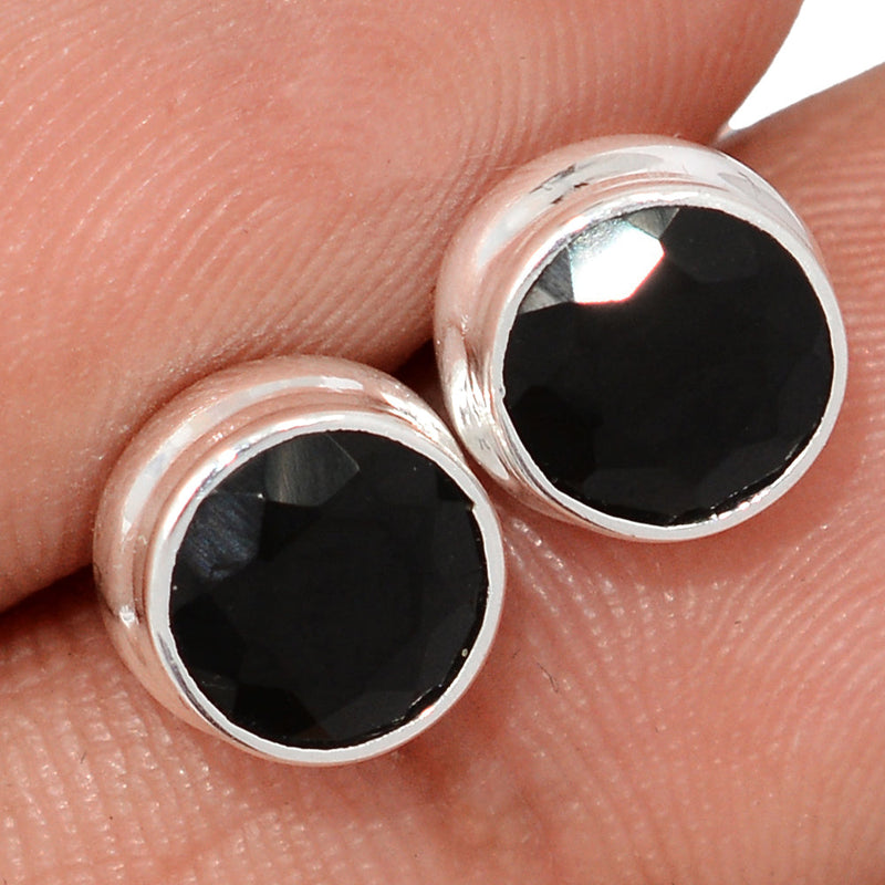 Black Onyx Faceted Studs - BOFS330