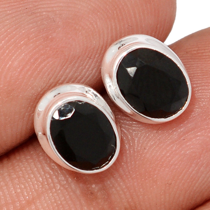 Black Onyx Faceted Studs - BOFS333