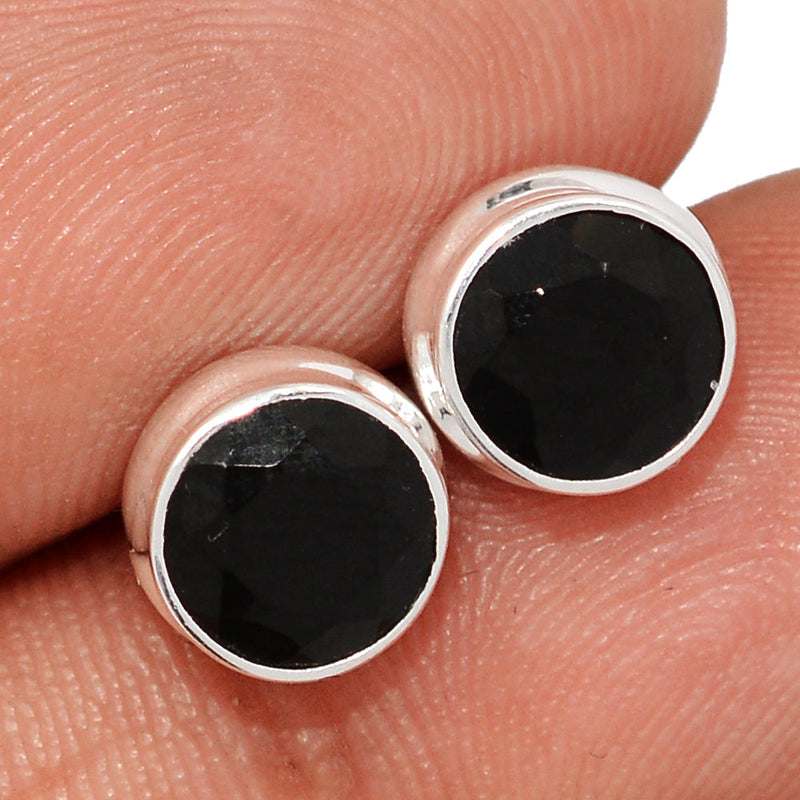 Black Onyx Faceted Studs - BOFS334