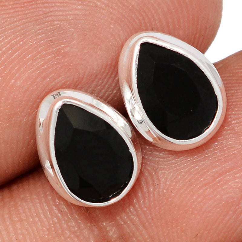Black Onyx Faceted Studs - BOFS335