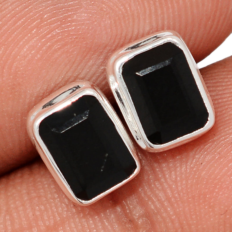 Black Onyx Faceted Studs - BOFS337