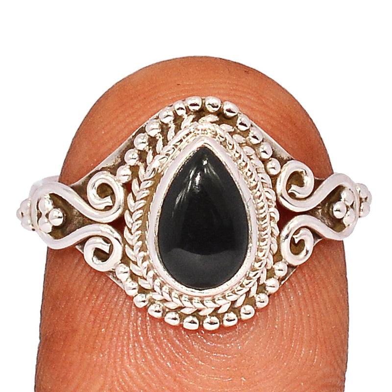Small Filigree - Black Onyx Ring - BOXR3040