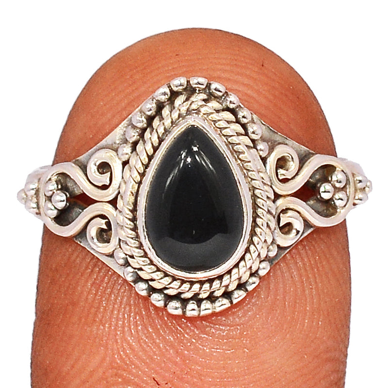 Small Filigree - Black Onyx Ring - BOXR3042