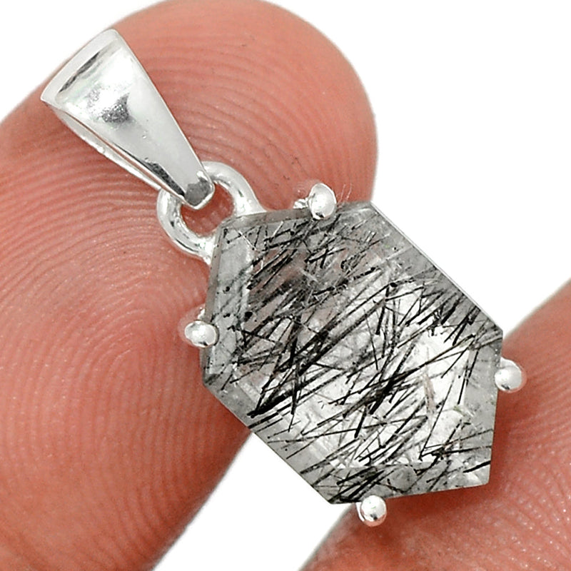 1" Claw - Black Rutilated Quartz Faceted Pendants - BRFP514