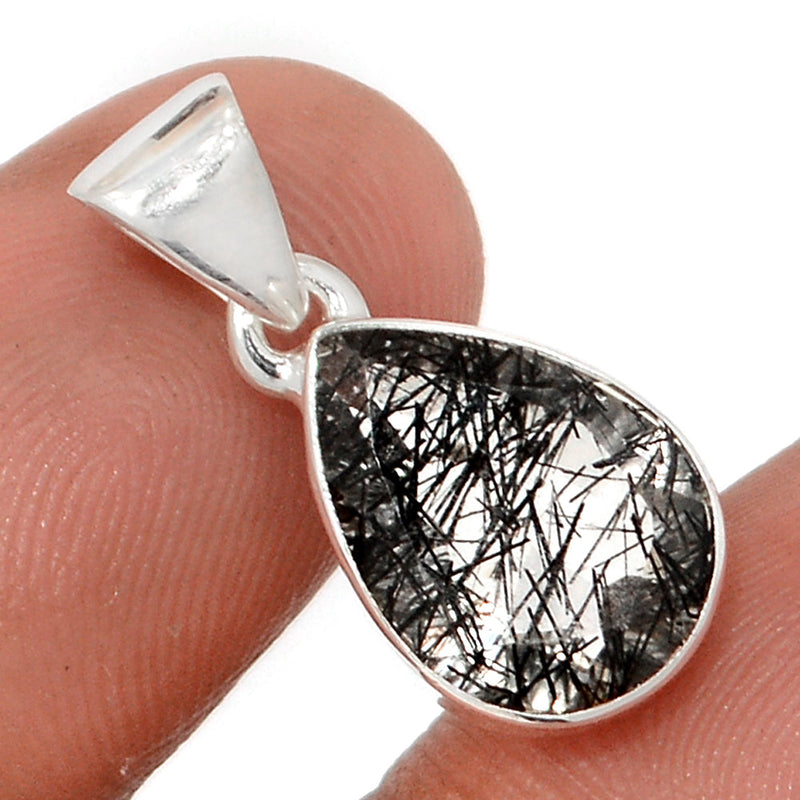 1" Black Rutilated Quartz Faceted Pendants - BRFP542