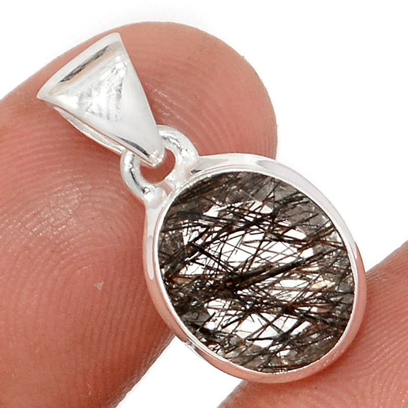 0.8" Black Rutilated Quartz Faceted Pendants - BRFP543