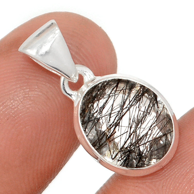 0.8" Black Rutilated Quartz Faceted Pendants - BRFP547
