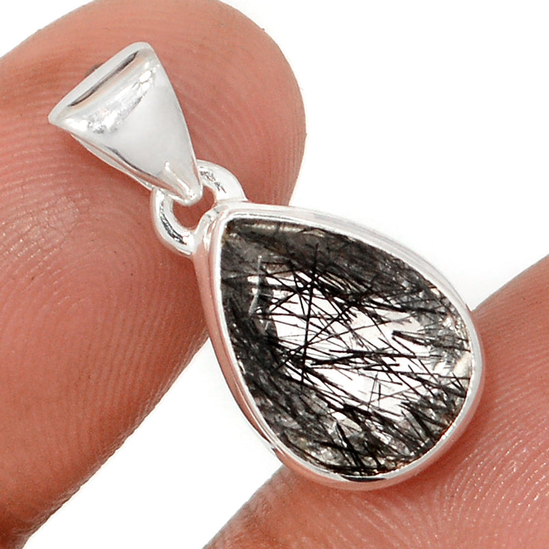 1" Black Rutilated Quartz Faceted Pendants - BRFP549