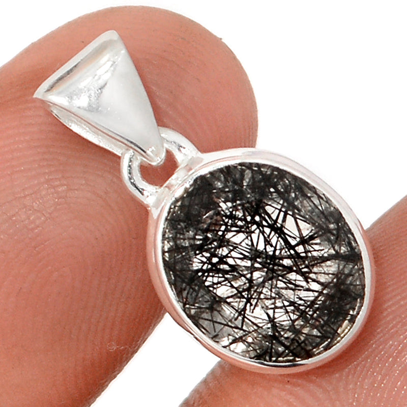 0.8" Black Rutilated Quartz Faceted Pendants - BRFP566