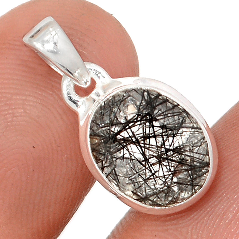 0.8" Black Rutilated Quartz Faceted Pendants - BRFP572