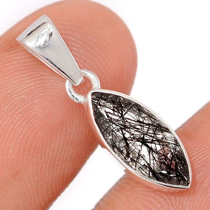 1" Black Rutilated Quartz Faceted Pendants - BRFP580
